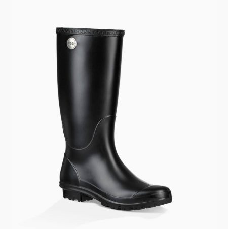 UGG Shelby Matte Black Rain Boots for Women (UQVL78164)